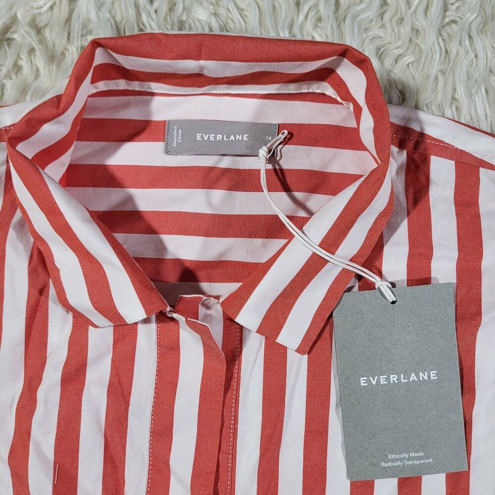 EVERLANE The Cotton Short - Sleeve Popover Shirt / Size 14 - Picture 5 of 14